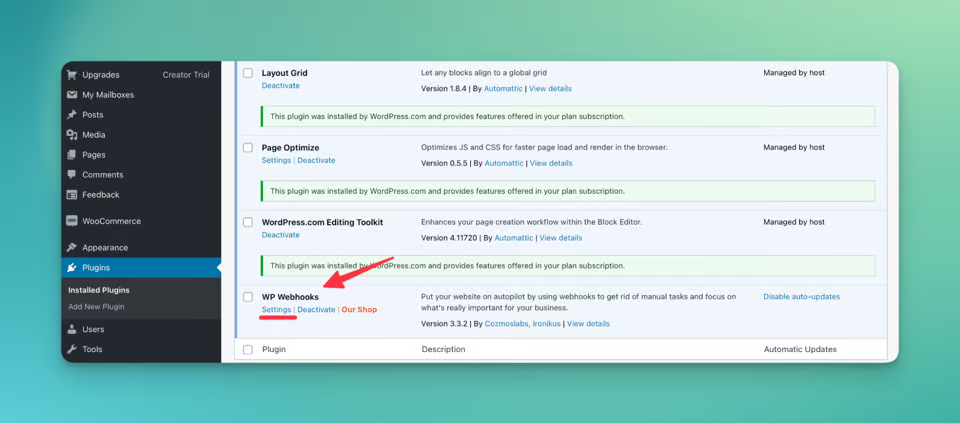 Illustration comment activer le plugin WP